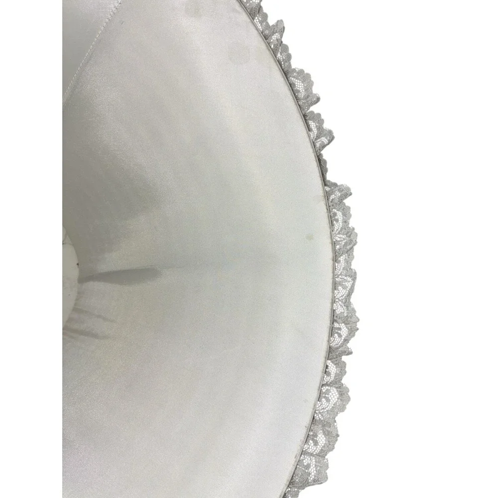 Vintage Lamp Shade White Lace Ruffles 16x11